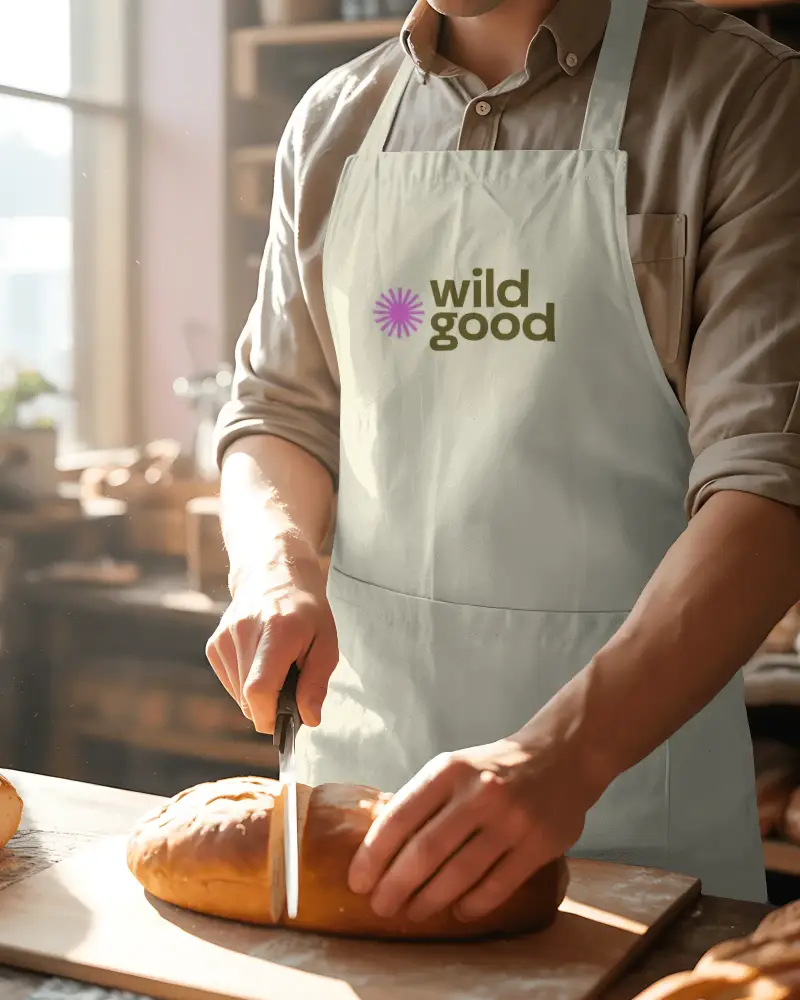 Durable Cotton Apron Logo Mockup With Adjustable Neck Strap Ideal For Cooking And Food Preparation