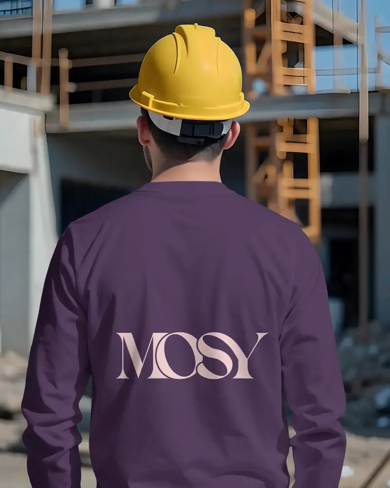 Realistic Long Sleeve Apparel Logo Mockup For Promoting Safety Gear And Clothing