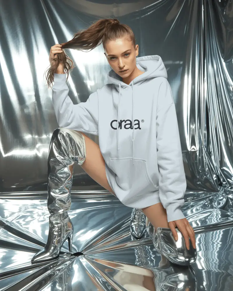 Oversized Hoodie Apparel Logo Mockup Kangaroo Pocket Casual Streetwear For Trendy Fashion Lovers
