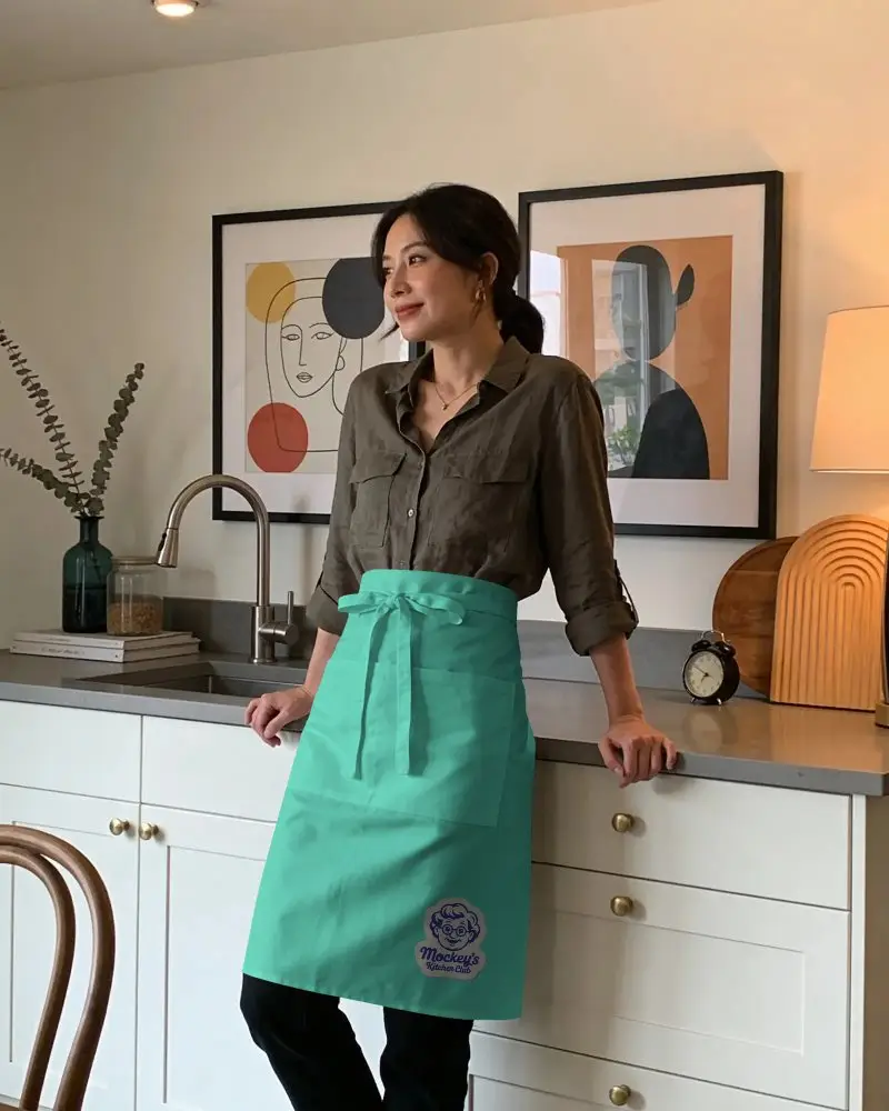 Waist Apron Mockup For Cooking Gardening Crafting And Workwear With Tie Closure