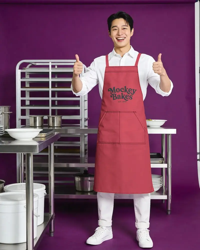 Professional Kitchen Apron Mockup With Pockets For Chefs Cooks And Bakers Promoting Quality