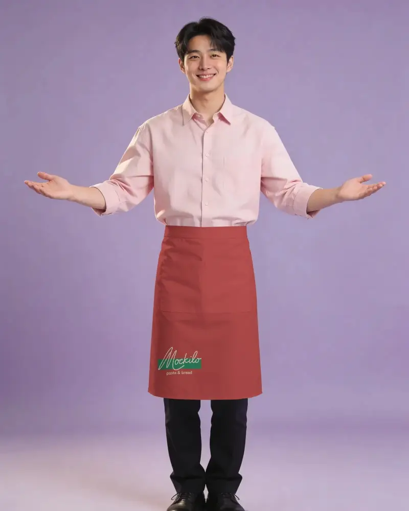 Durable Cotton Apron Mockup With Adjustable Waistband For Restaurant And Cafe Use