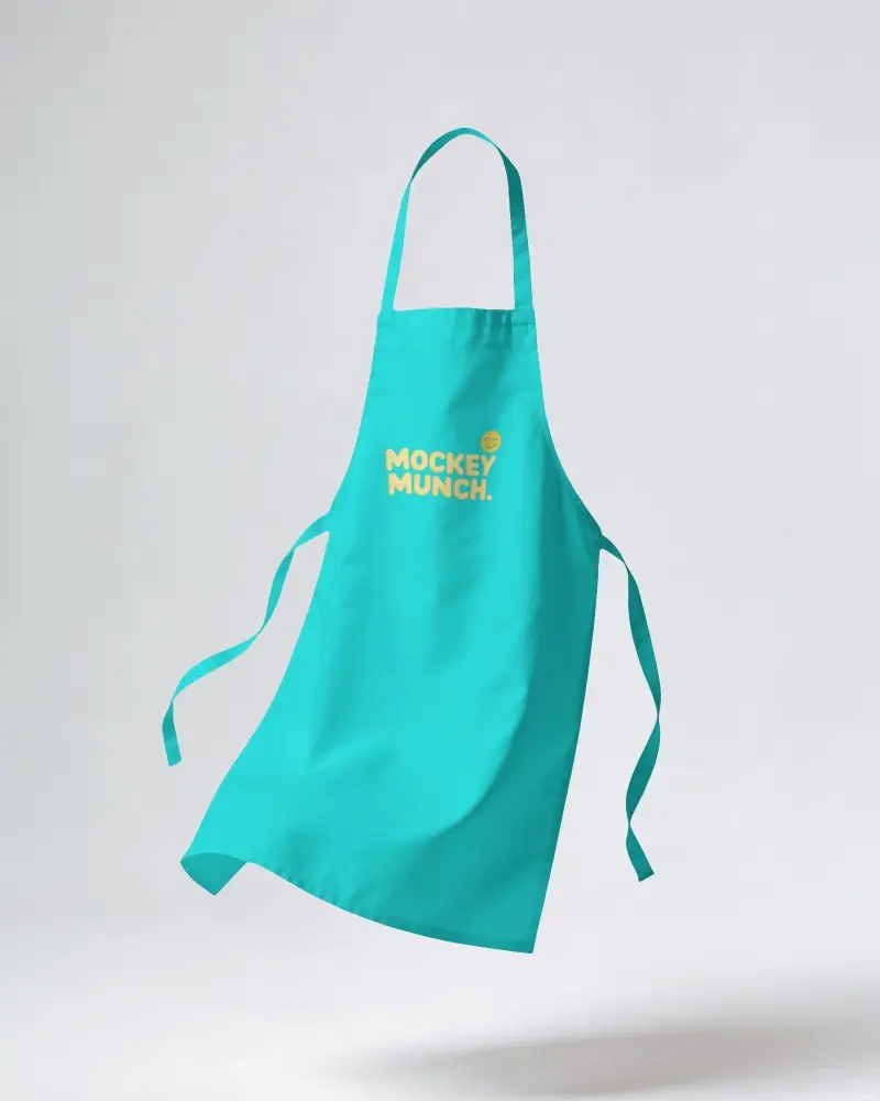 Floating Apron Mockup Gardener Dynamic Angle Soft Studio Light Minimal Shadow