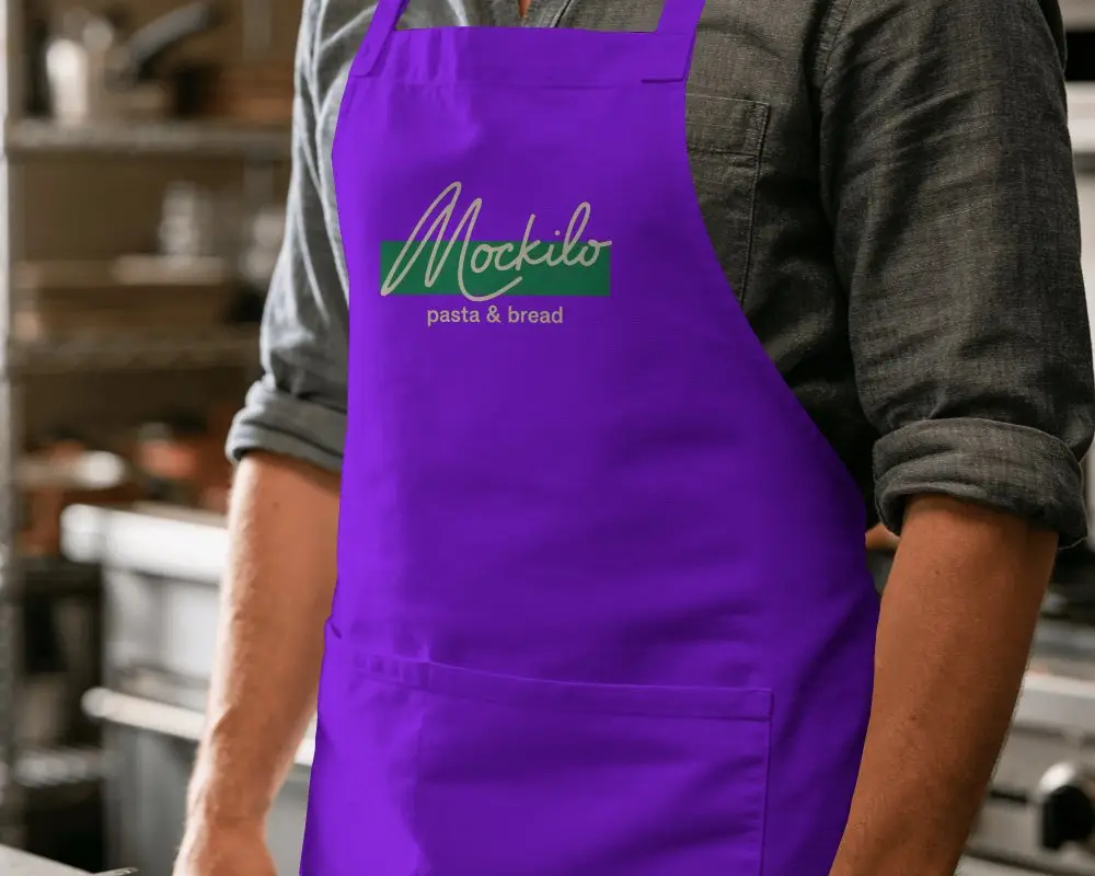 Culinary Apron Mockup Torso View On Person Realistic Cooking Space Soft Warm Light