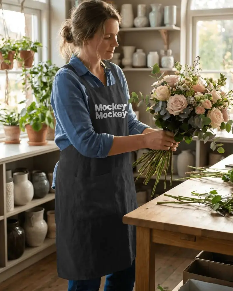 Durable Practical Apron With Large Pocket For Flower Arranging And Craftwork Professionals
