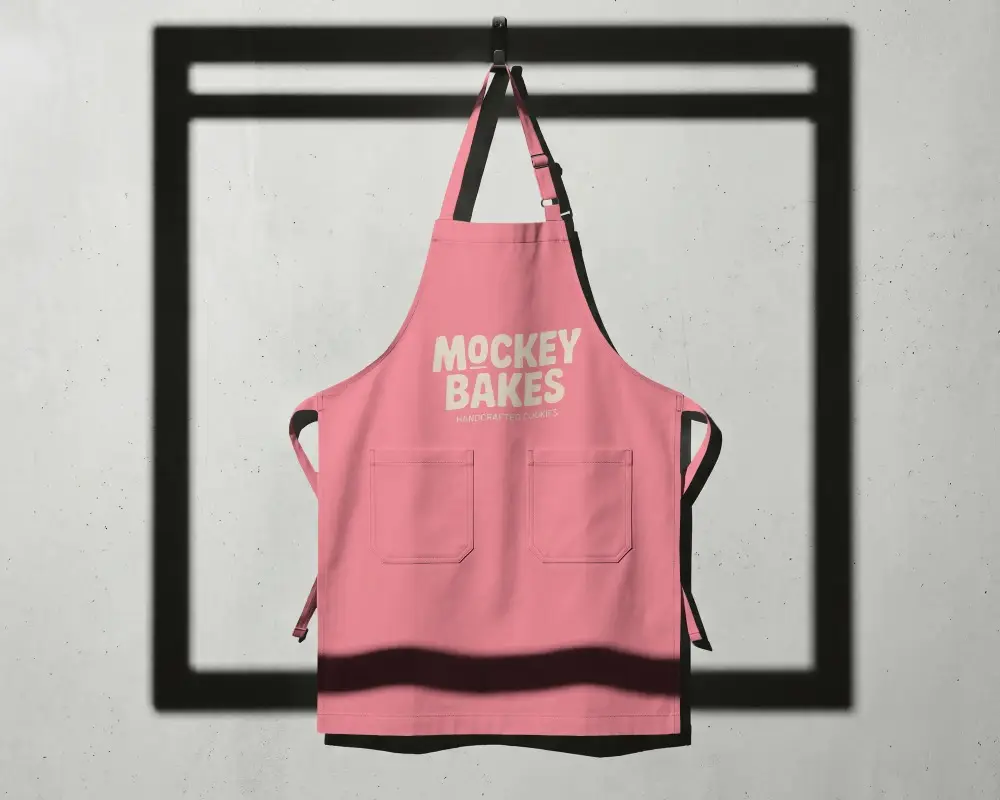 Adjustable Neck Strap Apron With Double Pocket For Kitchen Gardening And Crafting Usewear