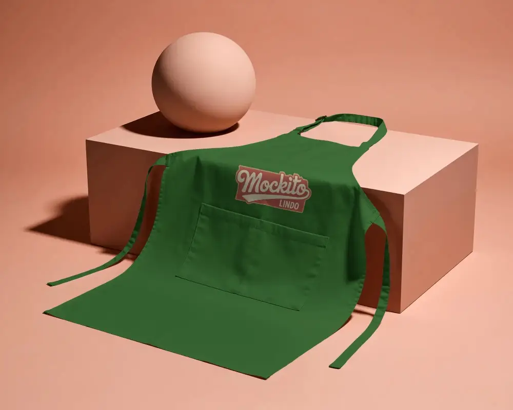 Premium Kitchen Apron Mockup With Adjustable Neck Strap And Large Front Pocket For Chefs