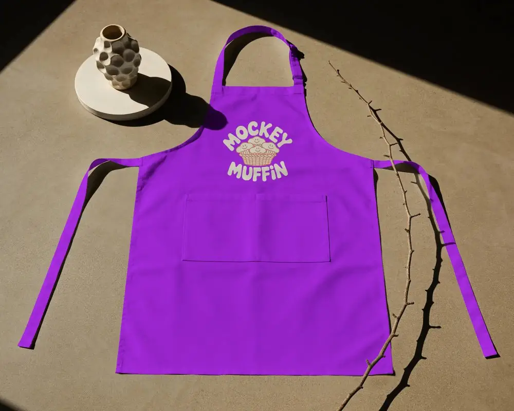 Professional Kitchen Apron Mockup With Adjustable Neck Strap And Large Front Pocket For Cooking