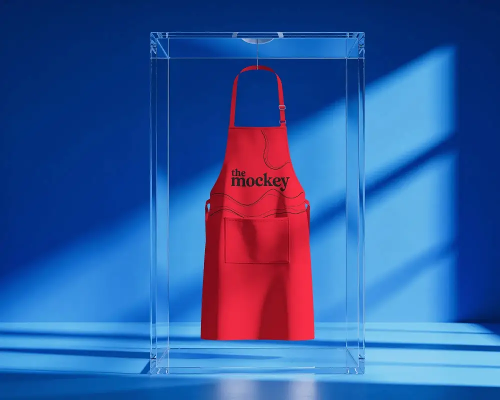 Unisex Cotton Apron Mockup With Neck Strap And Large Front Pocket For Professional Use