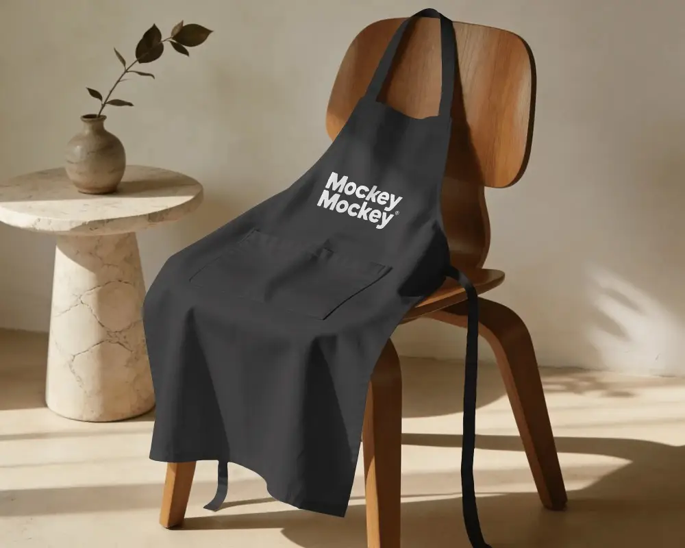 Classic Full Length Apron Mockup With Front Pocket For Kitchen And Crafting Use