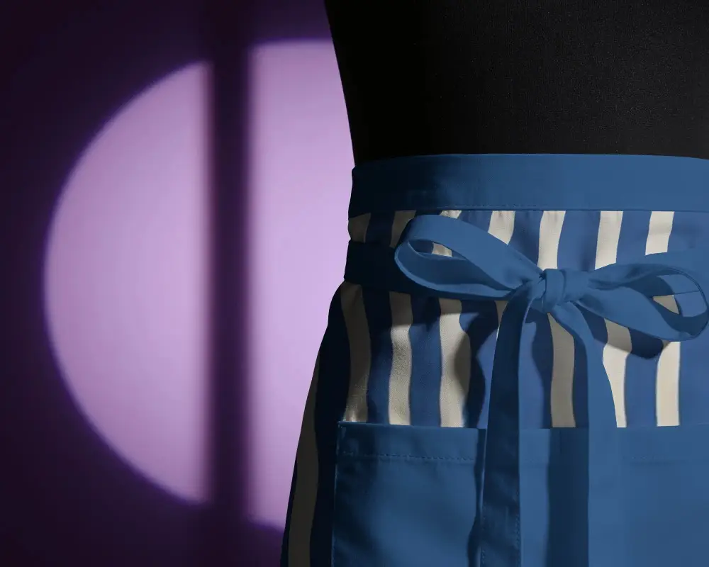 Waist Tied Apron Mockup With Large Front Pockets For Professional And Home Kitchen Usage