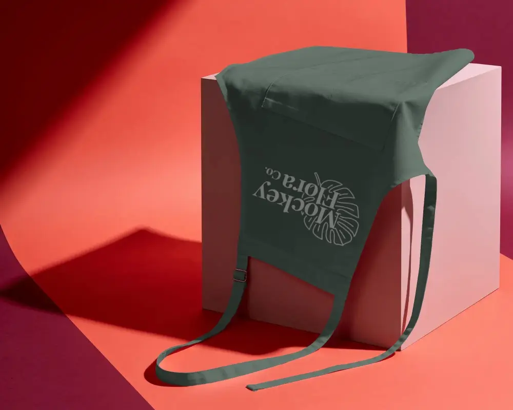 Premium Full Length Kitchen Apron Mockup With Adjustable Straps And Front Pocket For Chefs