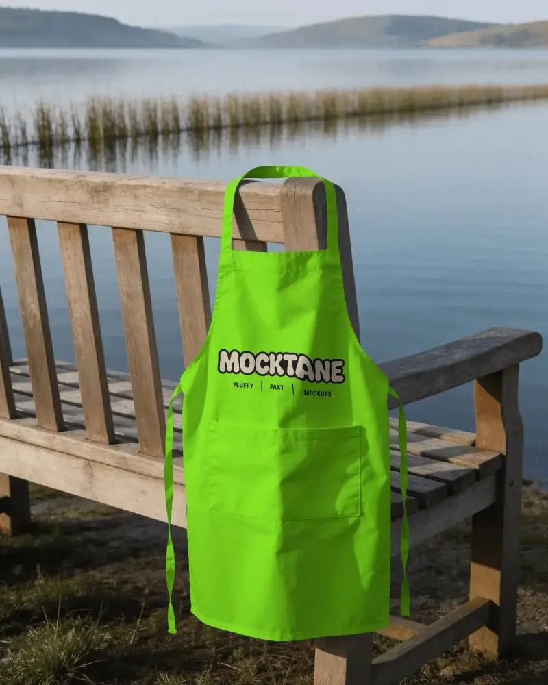 Adjustable Neck Apron Mockup For Cooking Baking And Grilling With Durable Stitching Detail