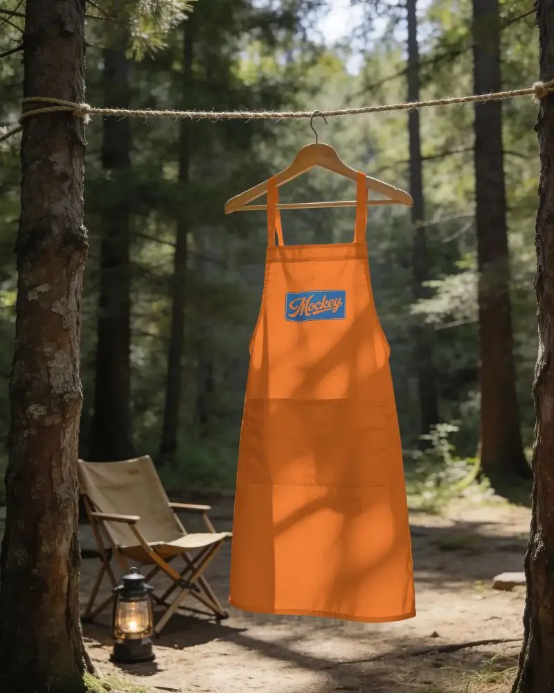 Premium Fabric Apron Mockup With Front Pocket For Convenient Storage And Easy Cleaning Durability