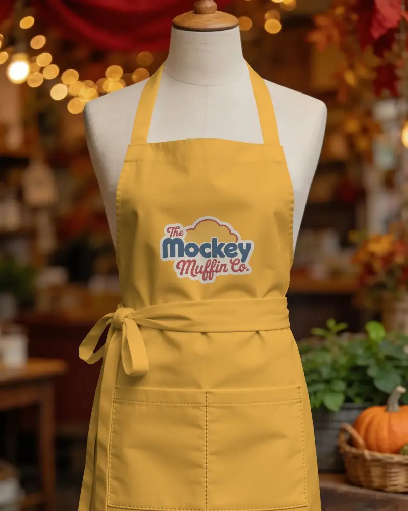High Quality Durable Apron Mockup With Tie Waistband Ideal For Chefs And Home Cooks