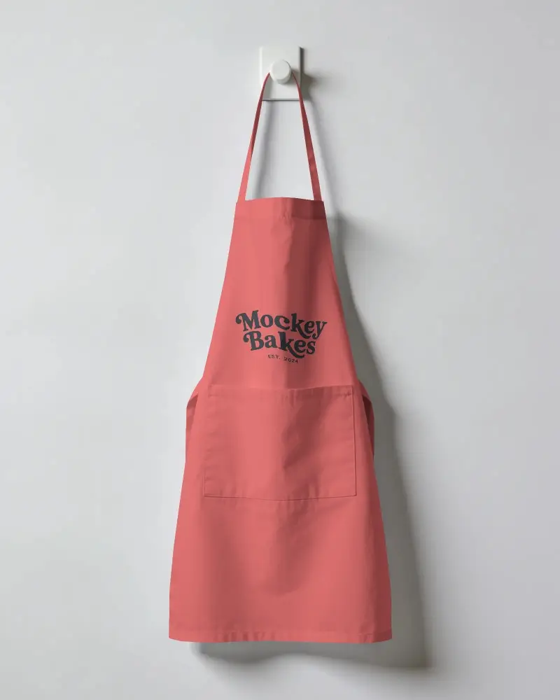 Premium Kitchen Apron Mockup With Large Front Pocket For Easy Storage And Daily Cooking Use