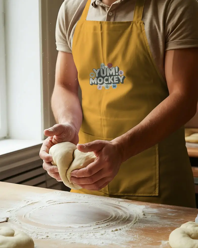 Professional Chef Apron Mockup For Baking And Cooking Workshop Use With Adjustable Straps