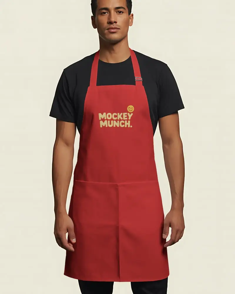 Professional Chef Apron Mockup With Adjustable Strap For Kitchen Cooking And Baking Use