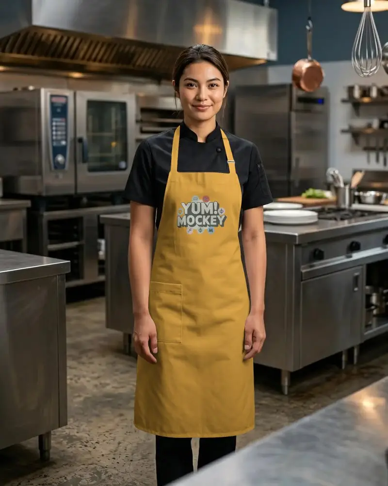 Durable Work Apron Mockup For Commercial Cooking And Gourmet Food Preparation