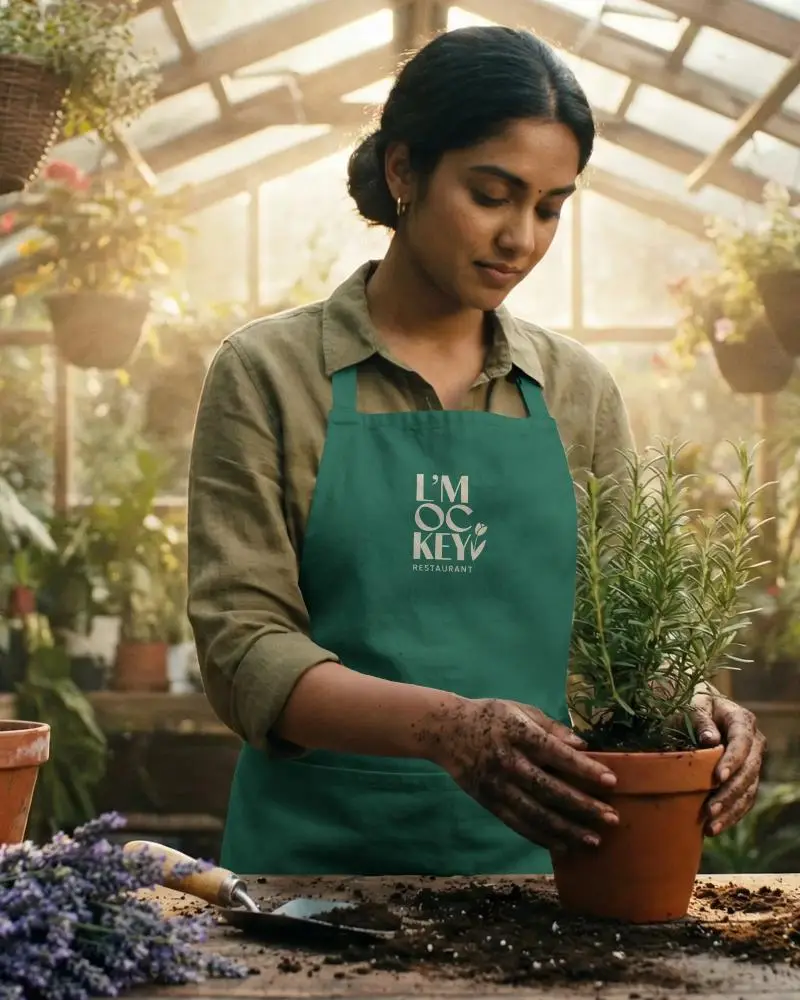 Durable Garden Apron Mockup For Planting And Soil Handling With Adjustable Straps For Comfort