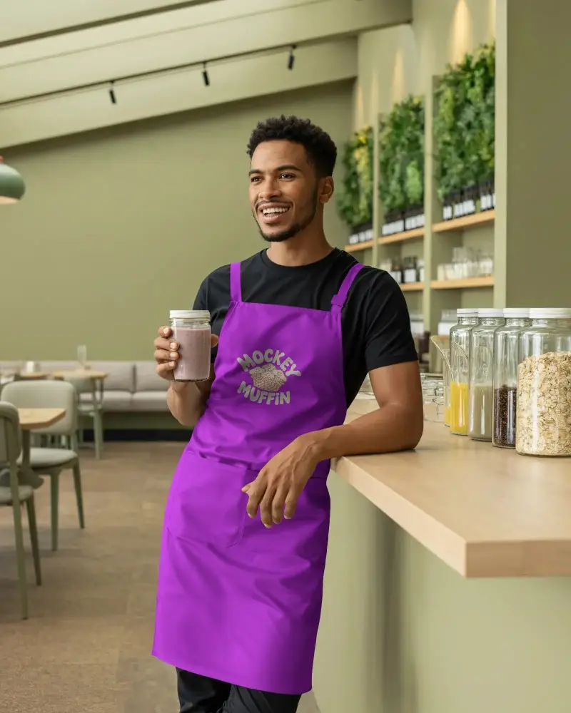 Stylish Professional Apron Mockup For Cafe Barista Use Durable And Easy To Clean Fabric Wear