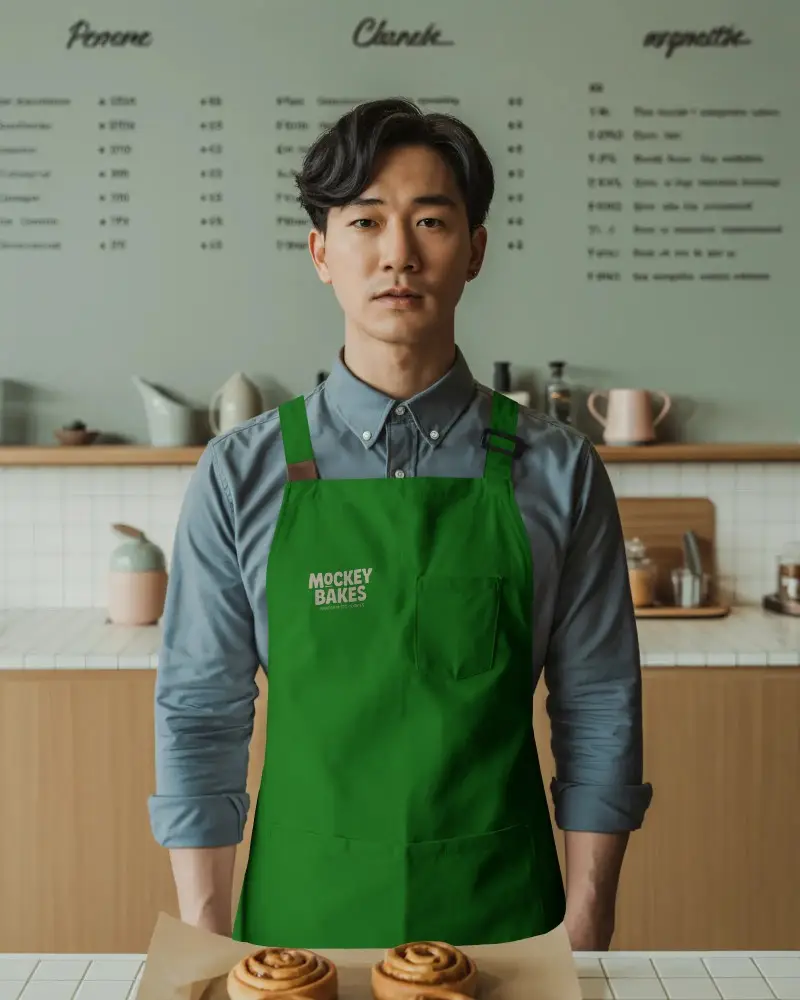 Professional Kitchen Apron Mockup For Baking Chefs Cafe Barista Uniforms Durable Comfortable Wear