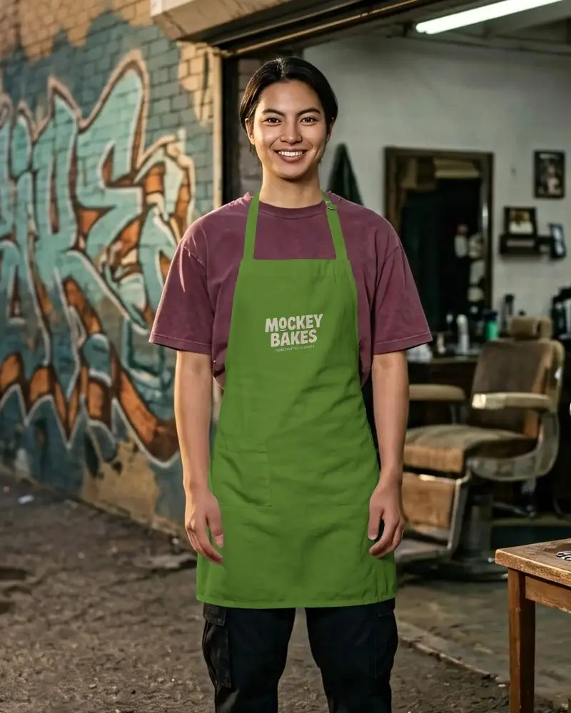 Stylish Full Length Apron Mockup Designed For Comfort And Durability In Busy Work Environments