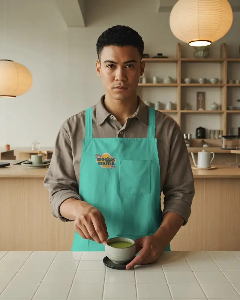 Versatile Apron Mockup For Cafe Or Restaurant Staff Showcasing Clean Minimal Design