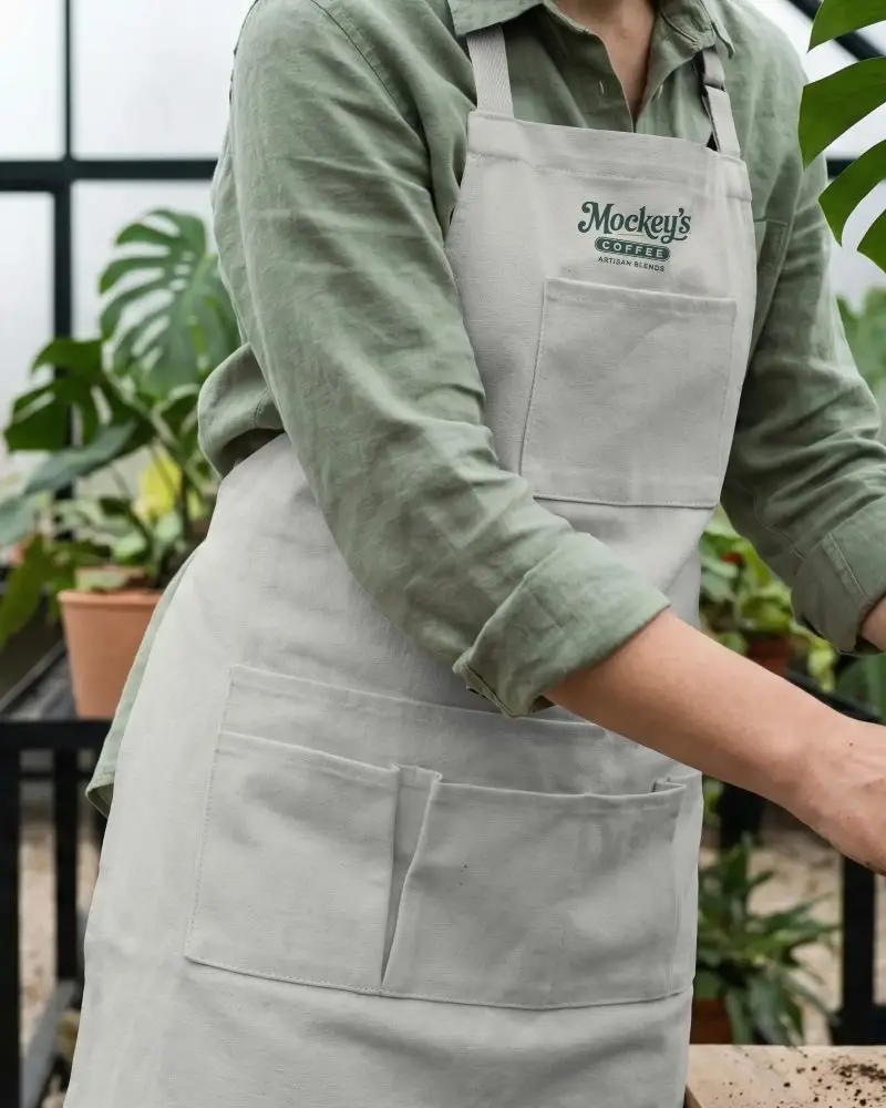 Durable Heavy Duty Apron Mockup With Adjustable Strap And Functional Front Pockets