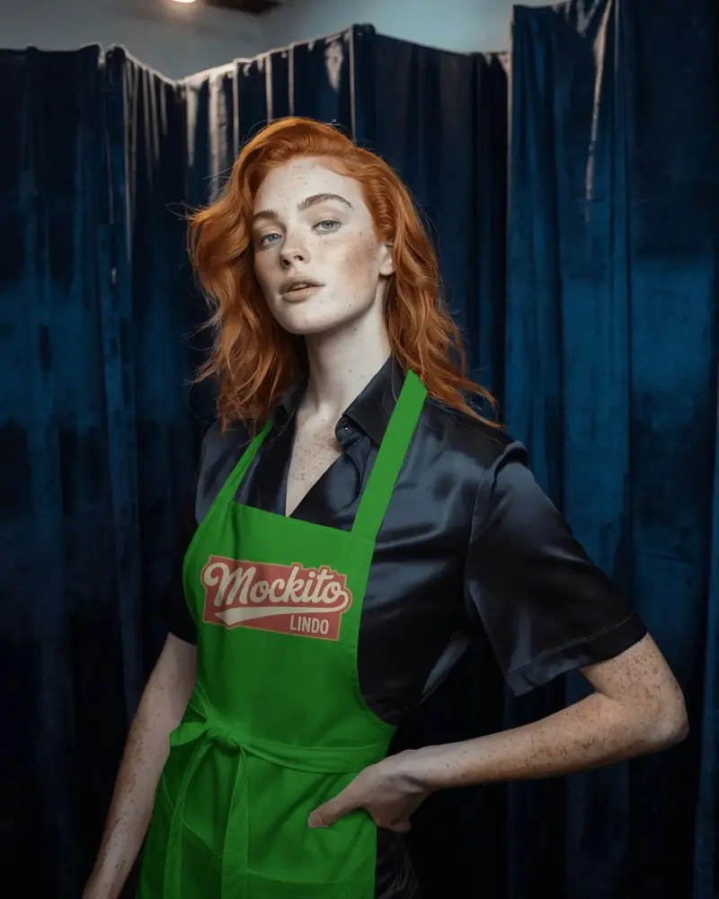 Modern Fabric Apron Mockup Featuring Full Front Coverage And Adjustable Neck Strap