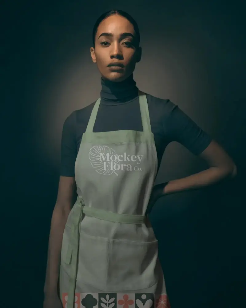Durable Kitchen Apron Mockup Adjustable Neck Strap And Tie Waist For Comfortable Fit