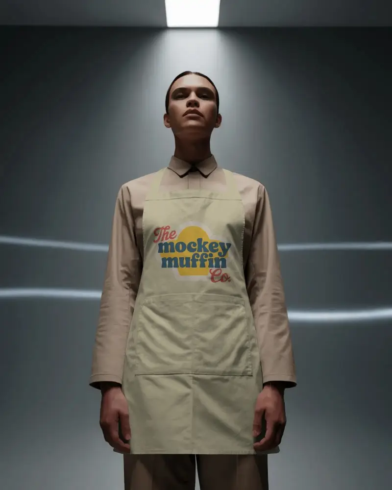 Professional Kitchen Apron Mockup Adjustable Neck Strap And Large Front Pocket For Chefs