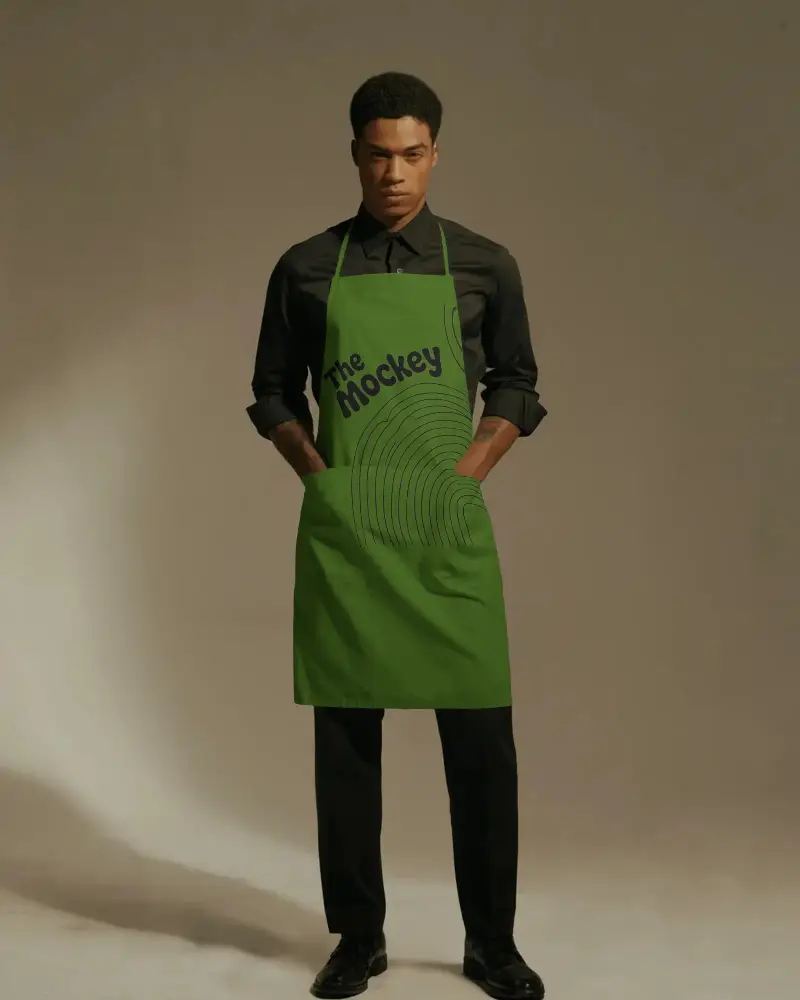 Premium Full Length Apron Mockup Large Front Pocket For Professional Chefs And Cooks