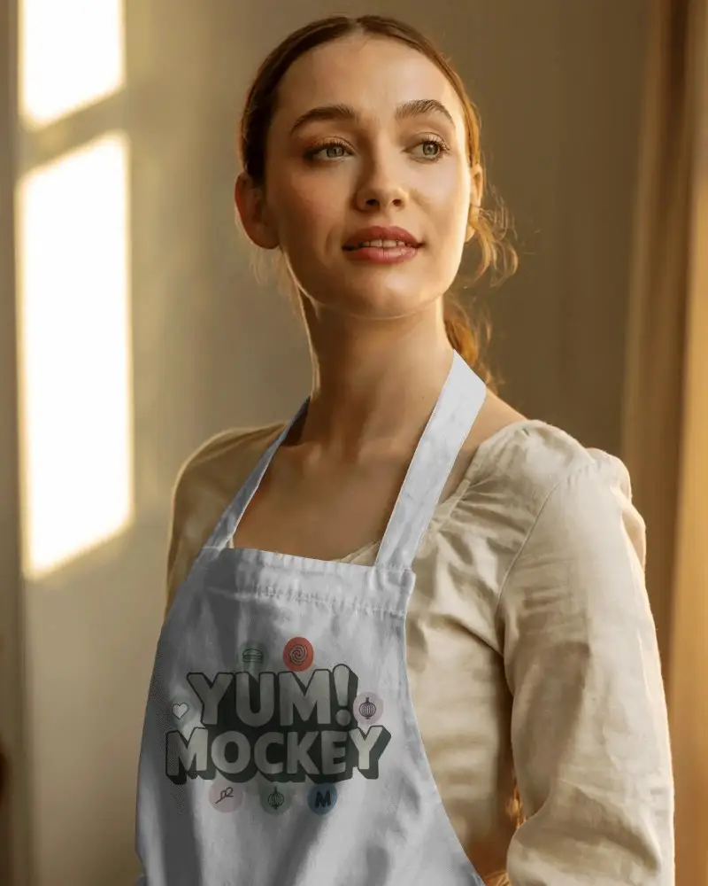 Stylish Kitchen Apron Mockup Chefs And Home Cooking Use With Adjustable Straps And Fit