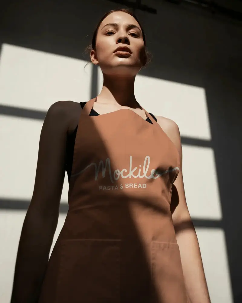 Versatile Clean Apron Design Mockup For Restaurant Barista And Home Cooking Use