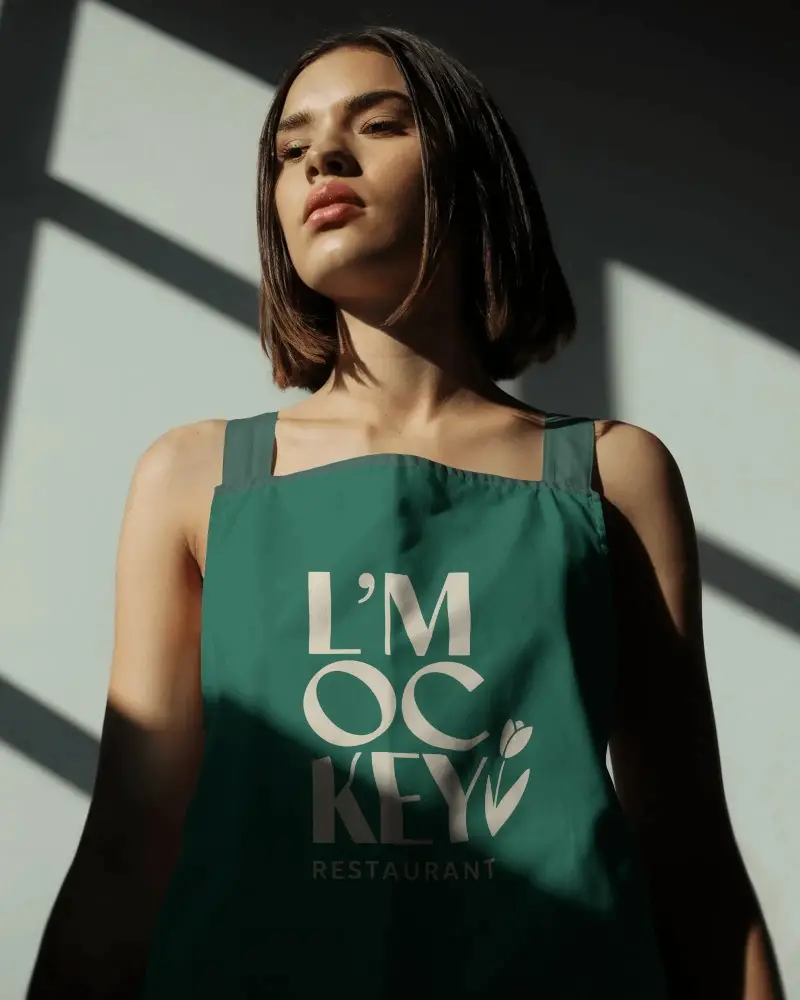 Modern Minimalist Apron Mockup For Cooking Baking And Kitchen Uniform