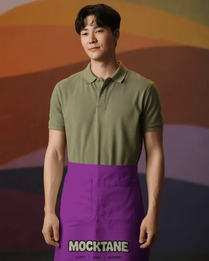 Waist Apron Mockup With Multiple Pockets For Kitchen Cooking And Professional Use Design