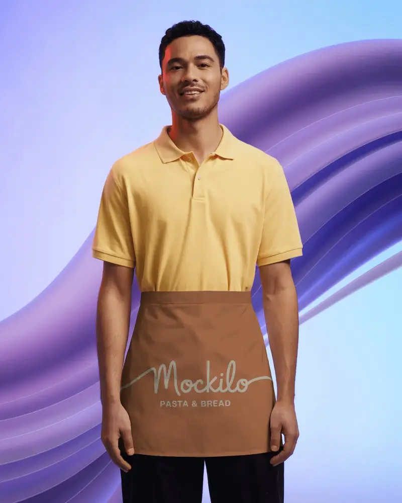 Professional Waist Apron Mockup For Chefs And Waitstaff Cafe Restaurant Kitchen Workwear