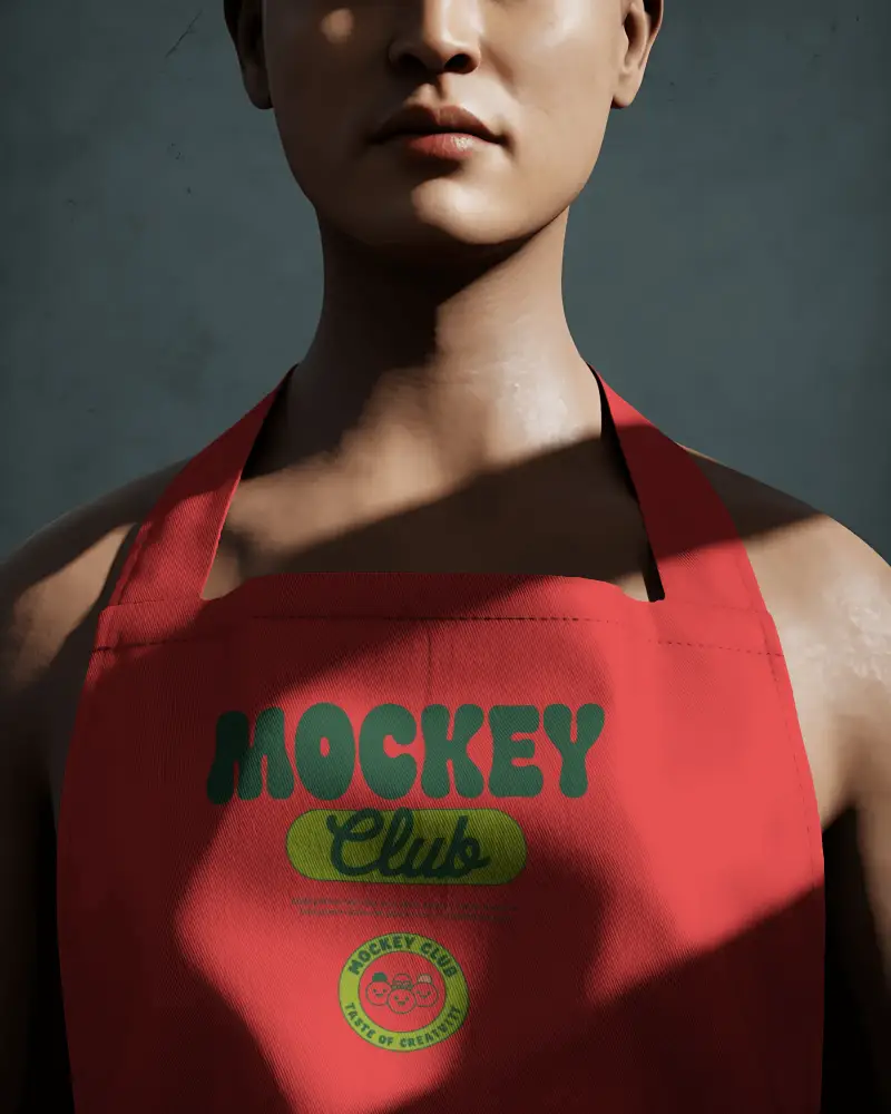 High Quality Unisex Apron Mockup Showcasing Durable Fabric Perfect For Baking