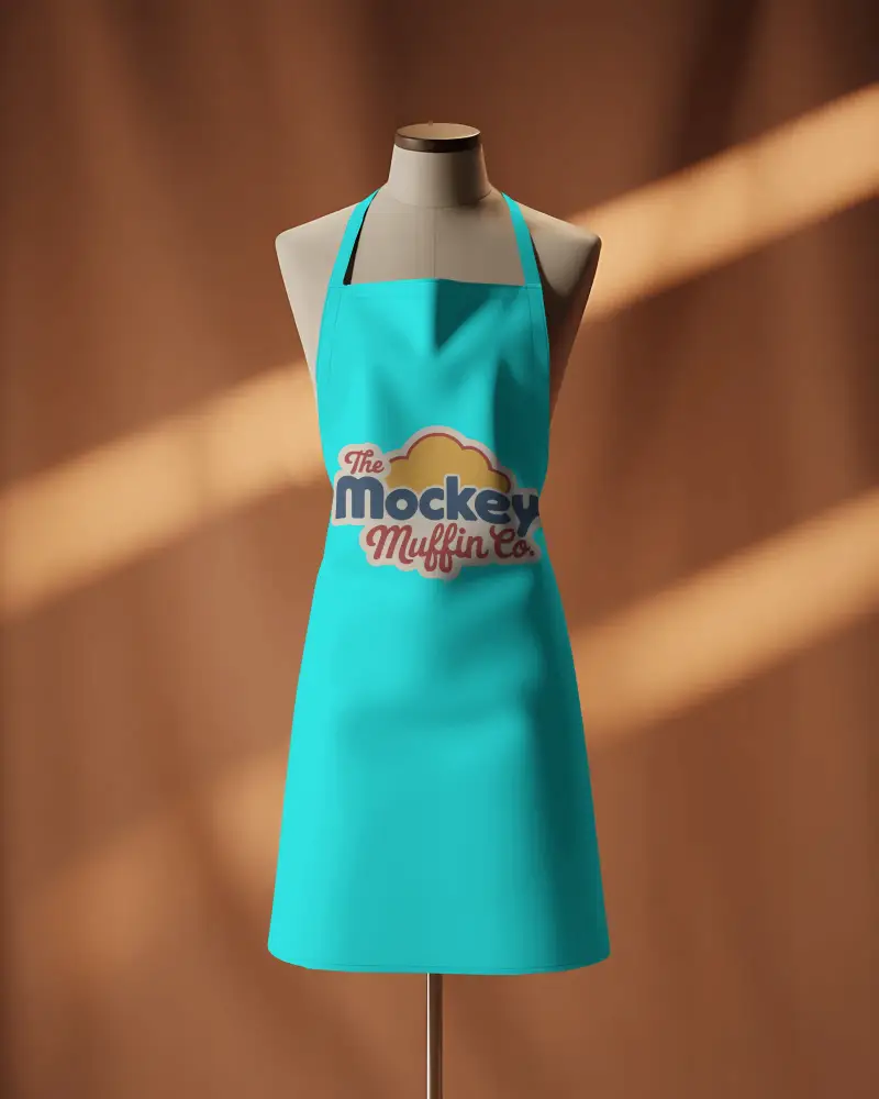 Customizable Apron Mockup On Manikin For Cooking Baking Barista Style Promotion