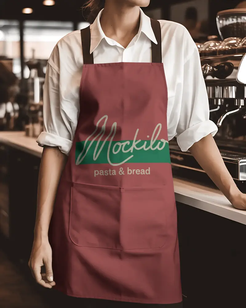 Professional Kitchen Apron Mockup Adjustable Neck Strap And Large Front Pocket For Chefs