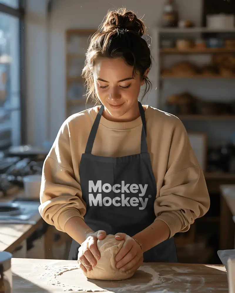 Adjustable Neck Apron Mockup Large Front Pocket For Baking Crafting And Cooking Essentials