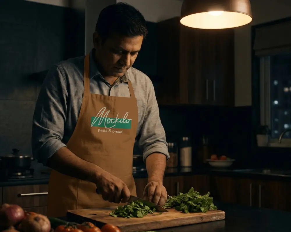 Professional Cooking Apron Mockup For Chefs Kitchen Workwear And Food Preparation Use