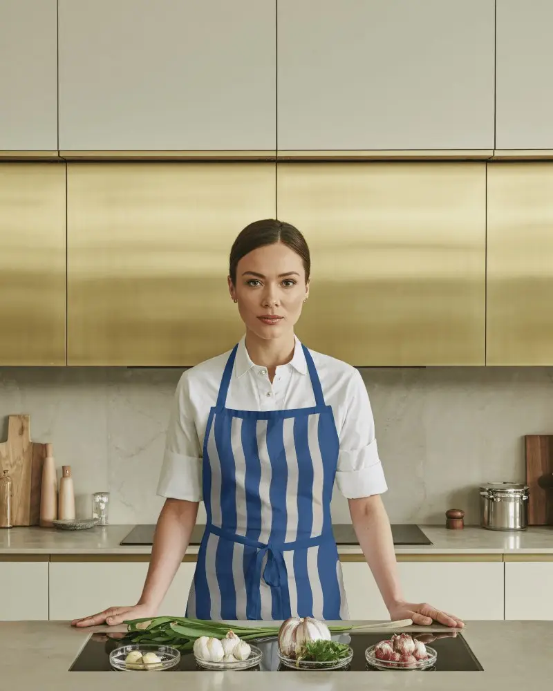 Professional Kitchen Apron Mockup For Chefs Cooks And Food Preparation With Adjustable Neck Strap