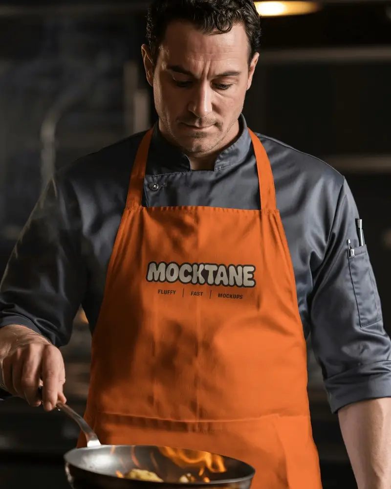 Professional Chef Apron Mockup For Kitchen Workwear Durable Material For Cooking And Baking