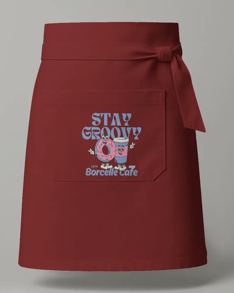 Clean Minimal Waist Apron Mockup Front View Pocket Design On Neutral Background