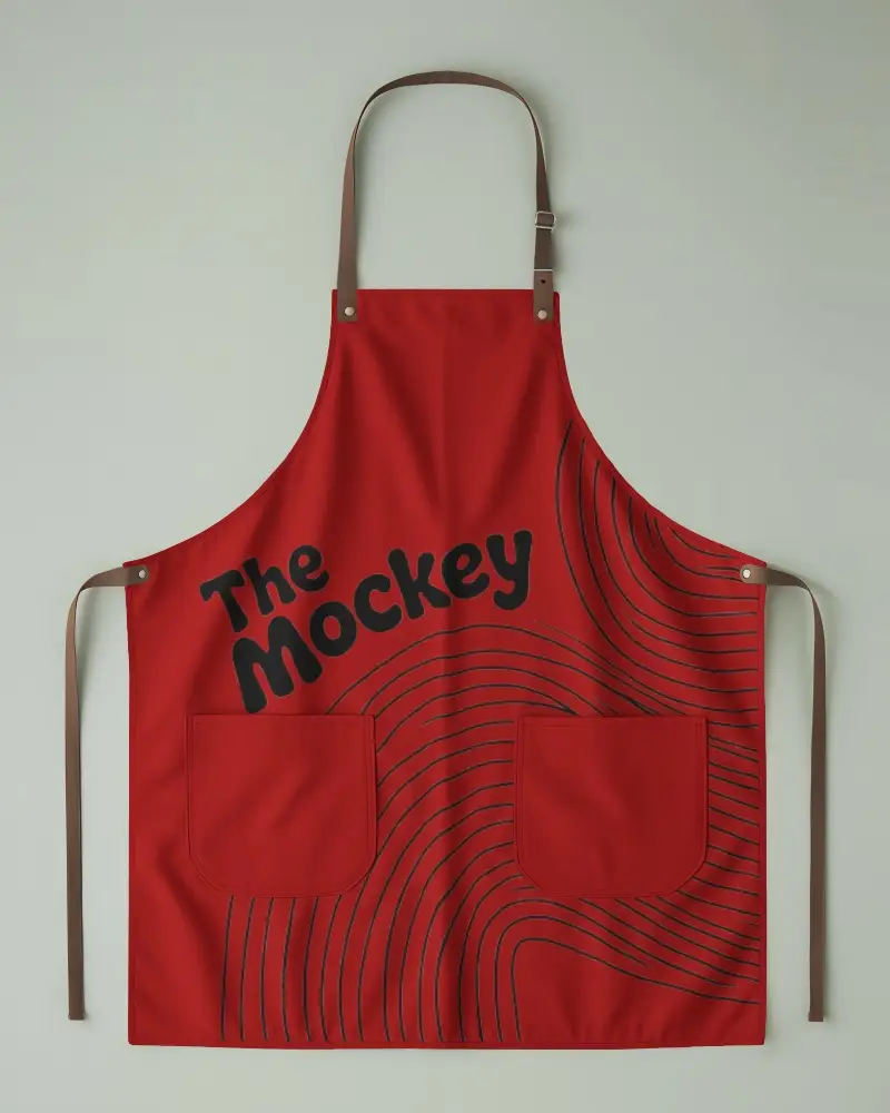 Apron Mockup On Light Green Background Minimalist Design Modern Clean Look