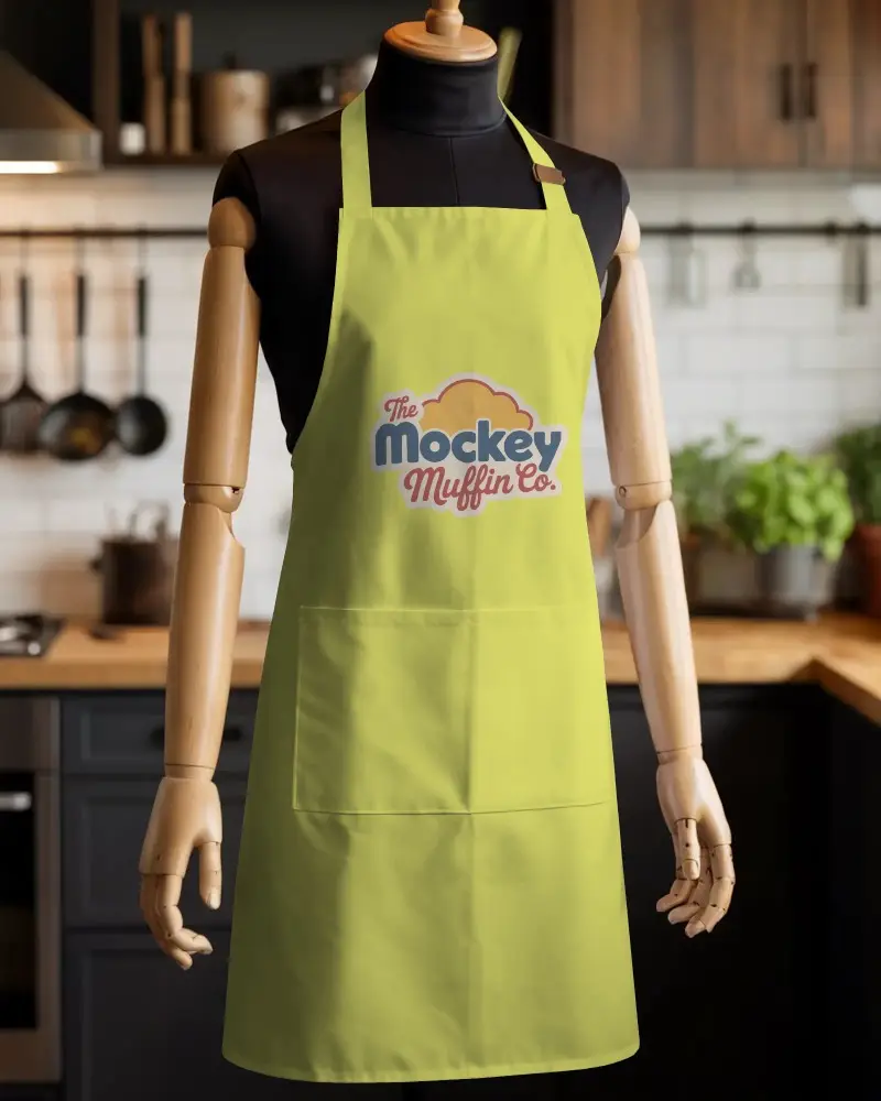 Chef Apron Mockup With Full Coverage Design And Functional Large Front Pocket