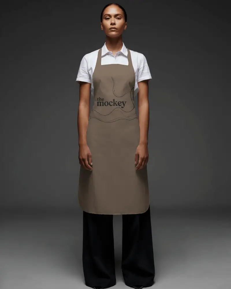 Premium Full Length Kitchen Apron Mockup Professional Chefs And Home Cooking Stylish Comfort