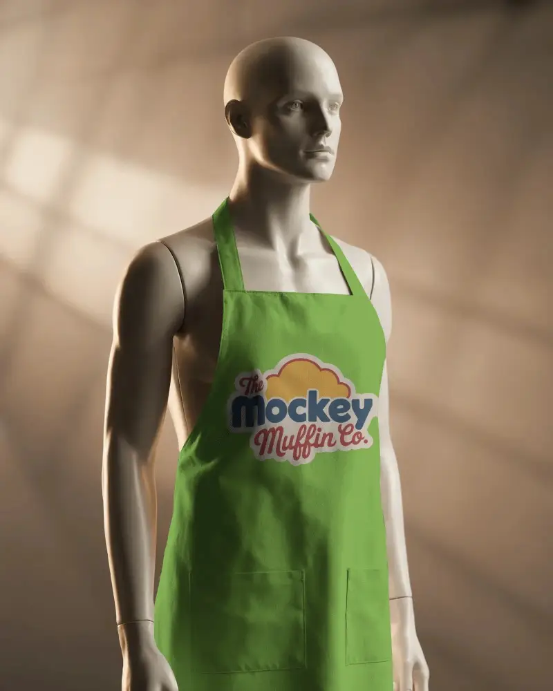 Chef Uniform Apron Mockup Showcasing Clean Minimalist Style For Restaurant And Catering Use